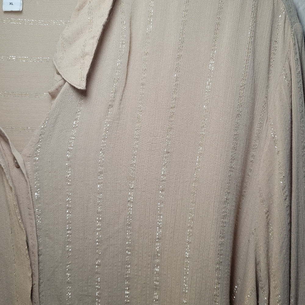 Express Lightweight Button Up Blouse With Sparkly… - image 2